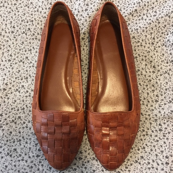 Vintage Shoes - Vintage Woven Leather Loafer Flat Shoe